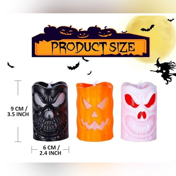 Halloween Flameless Candles with RGB Color Changing Lights - Picture 3 of 5